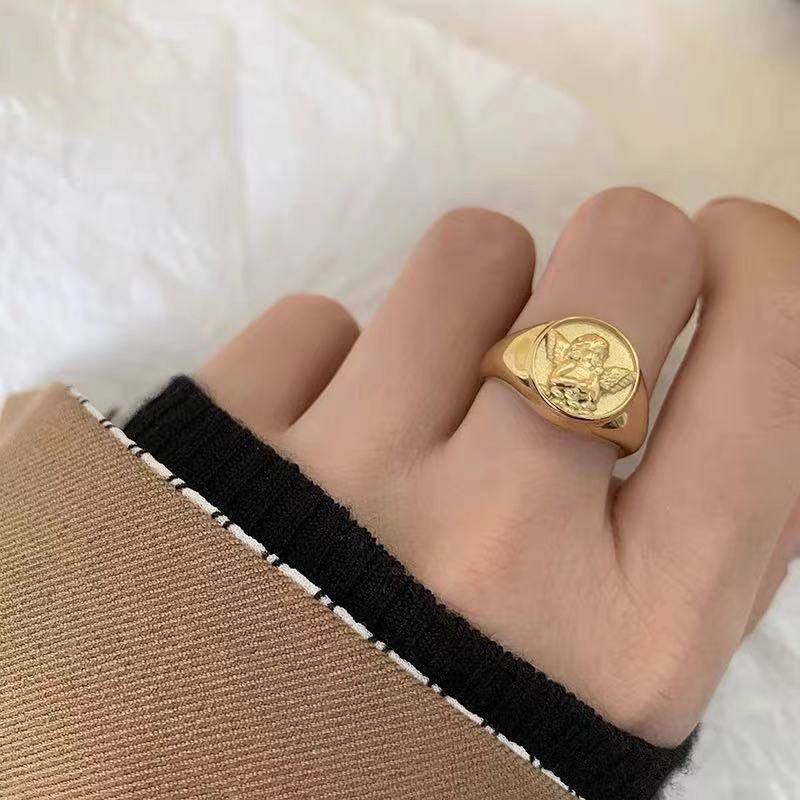 Gold Angel Ring