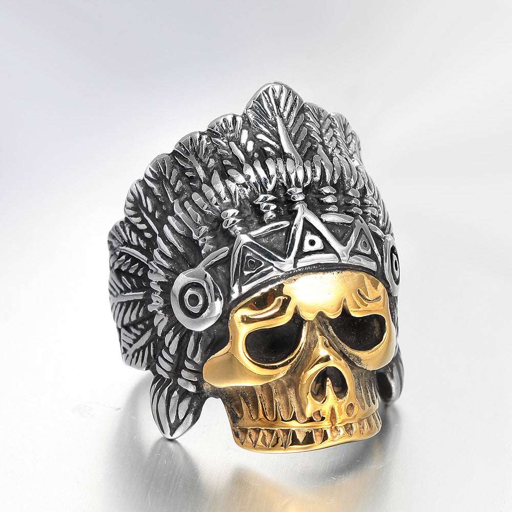 Skull & Feather Ring