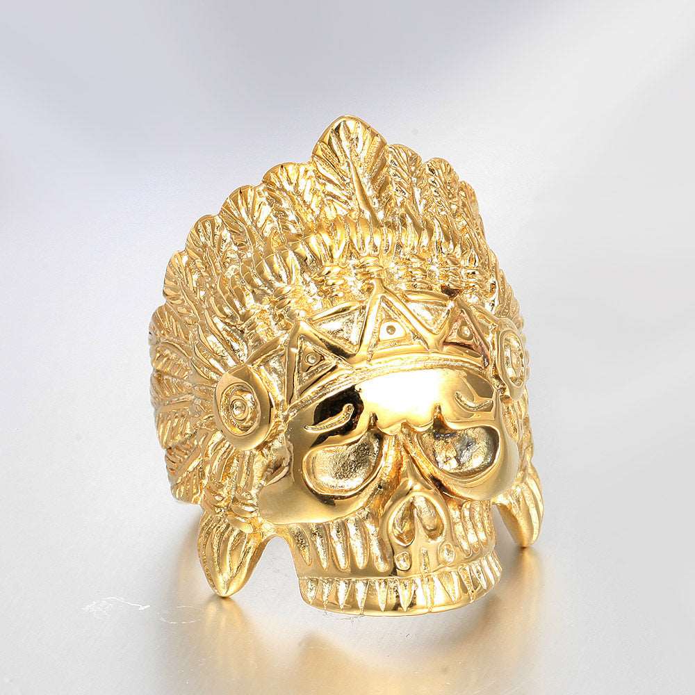 Skull & Feather Ring